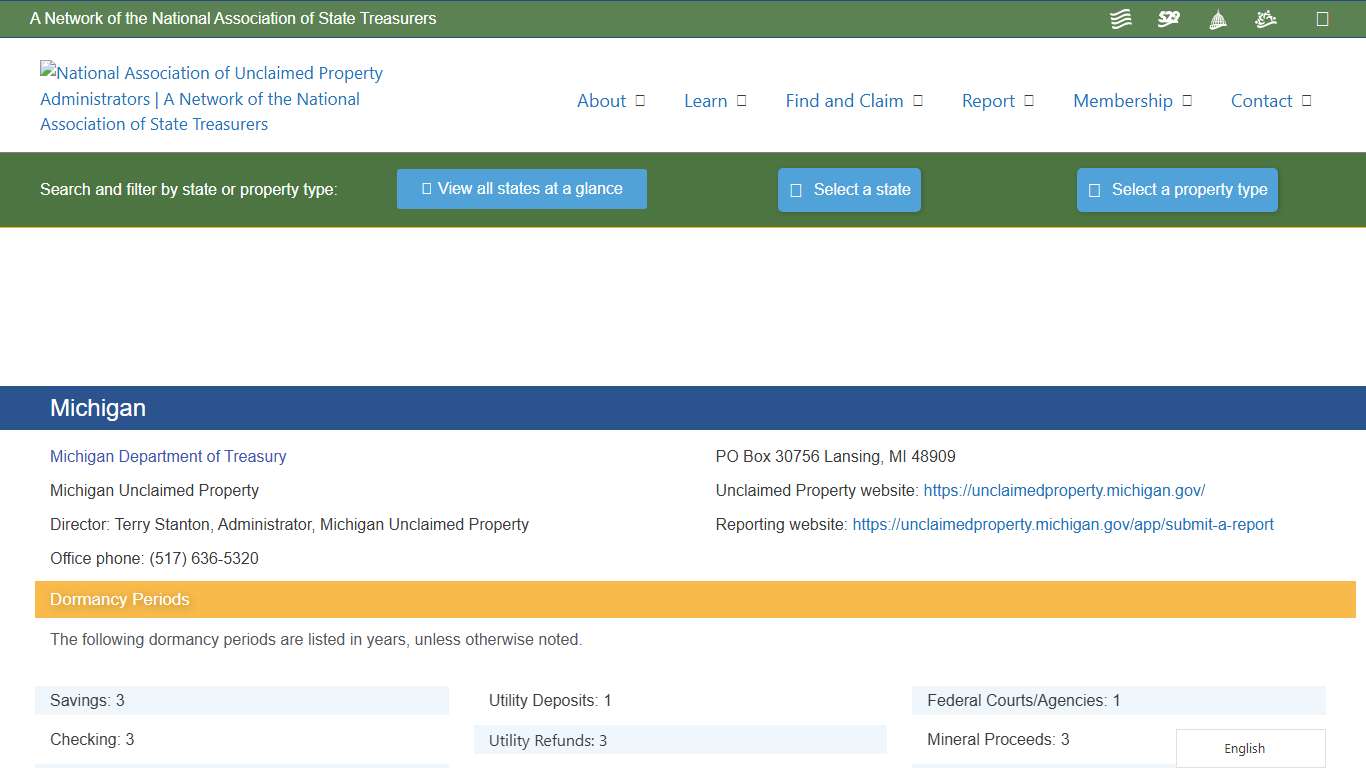 Michigan – National Association of Unclaimed Property Administrators (NAUPA)